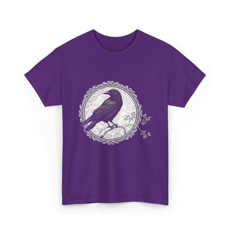 Raven Black Bird Art Raven T-Shirt - Purple