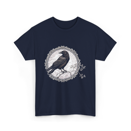 Raven Black Bird Art Raven T-Shirt - Navy