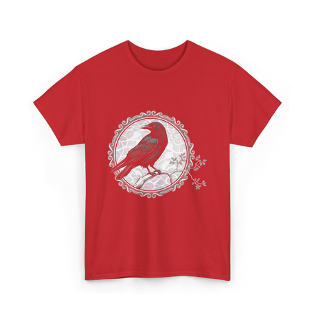 Raven Black Bird Art Raven T-Shirt - Red