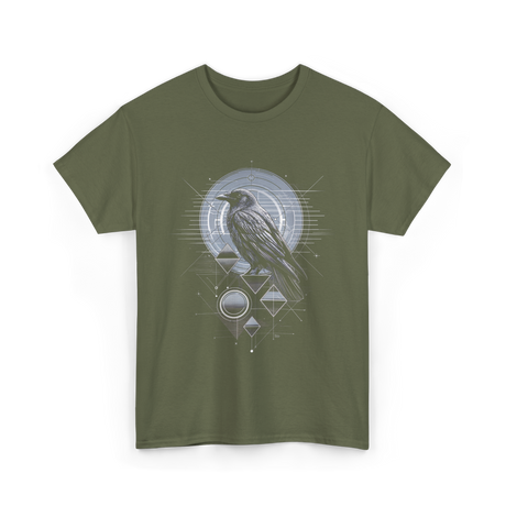 Raven Crow Dark Bird Mysticism T-Shirt - Military Green