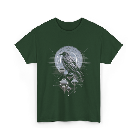 Raven Crow Dark Bird Mysticism T-Shirt - Forest Green