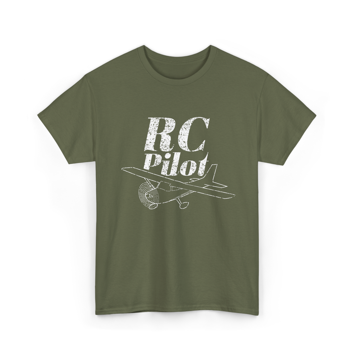 RC Pilot Remote Control Flying T-Shirt - Military Green