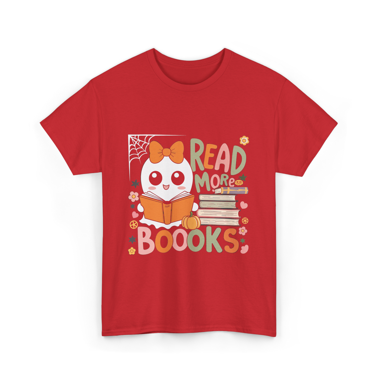 Read More Books Ghost T-Shirt - Red