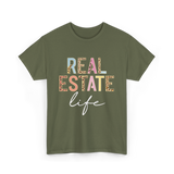 Real Estate Life Realtor Agent T-Shirt - Military Green