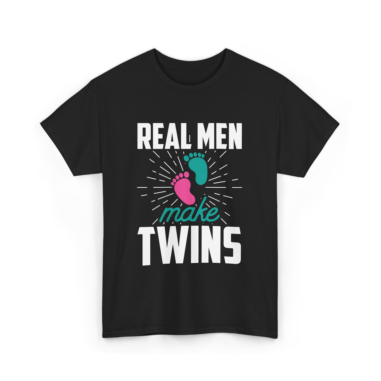 Real Men Make Twins Twin Parenting T-Shirt - Black