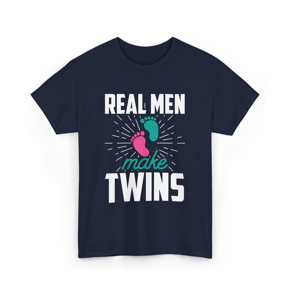 Real Men Make Twins Twin Parenting T-Shirt - Navy