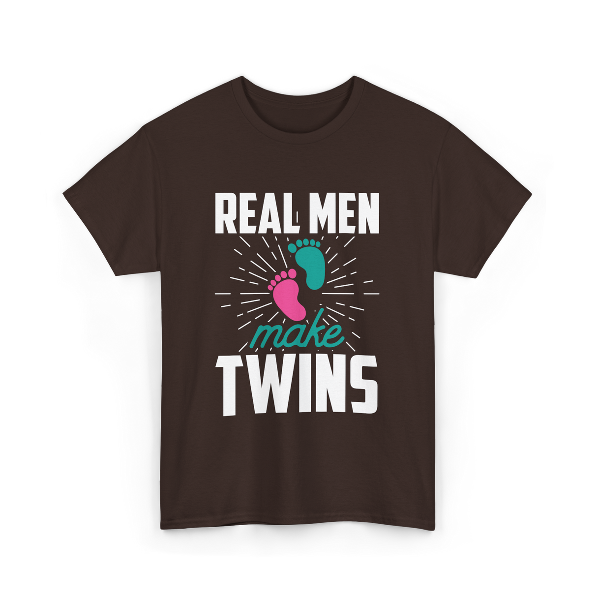 Real Men Make Twins Twin Parenting T-Shirt - Dark Chocolate