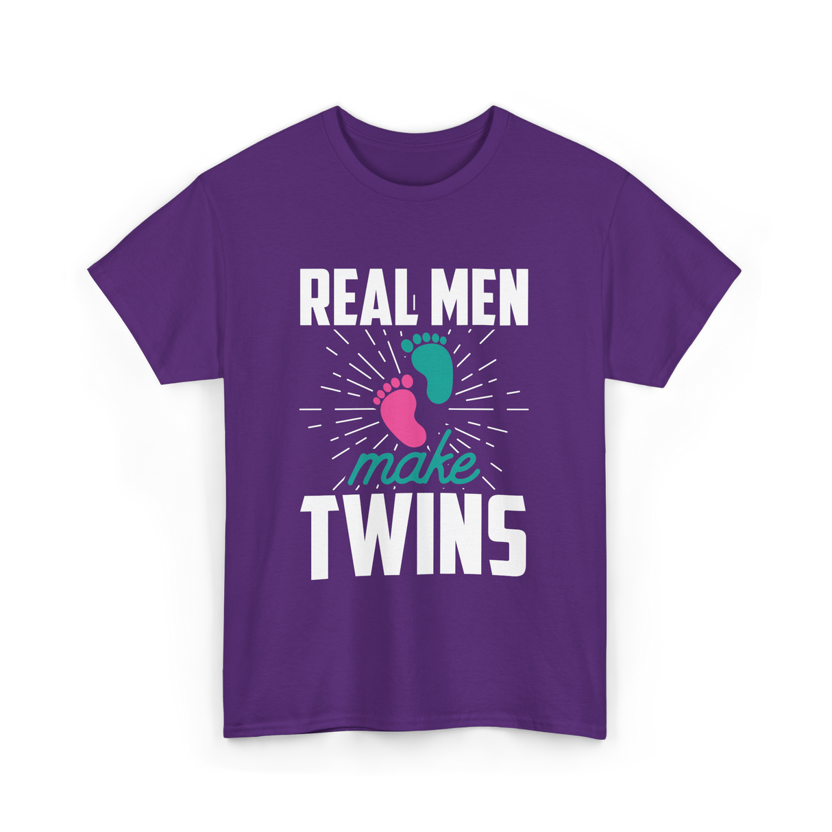 Real Men Make Twins Twin Parenting T-Shirt - Purple