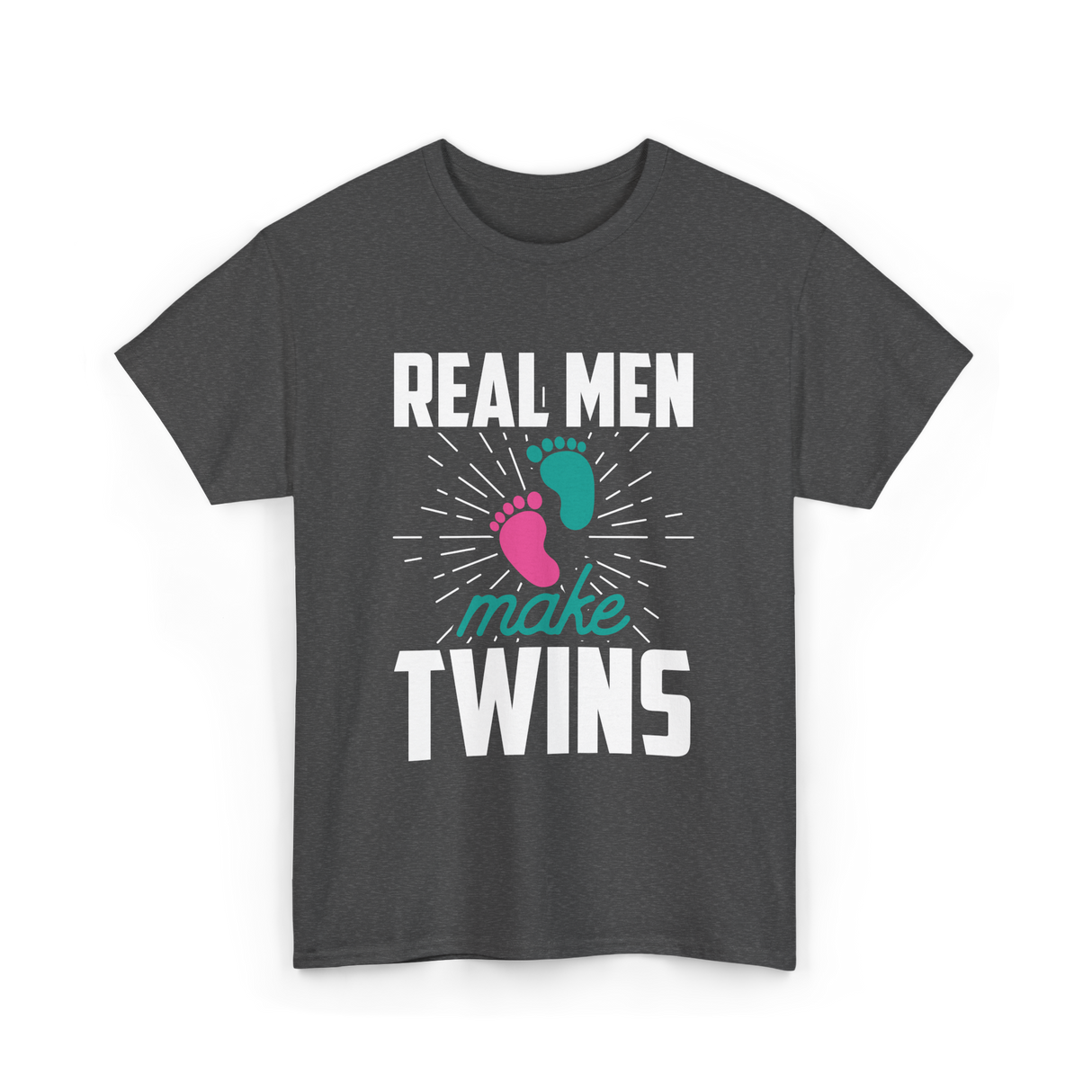 Real Men Make Twins Twin Parenting T-Shirt - Dark Heather