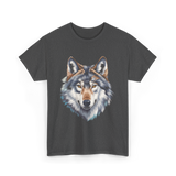 Realistic White Wolf Animal T-Shirt - Dark Heather