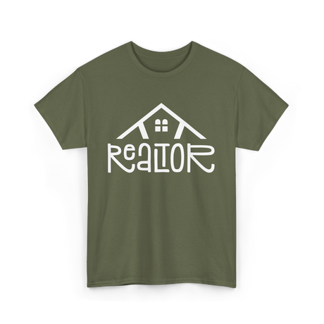 Realtor Real Estate Home T-Shirt - Military Green