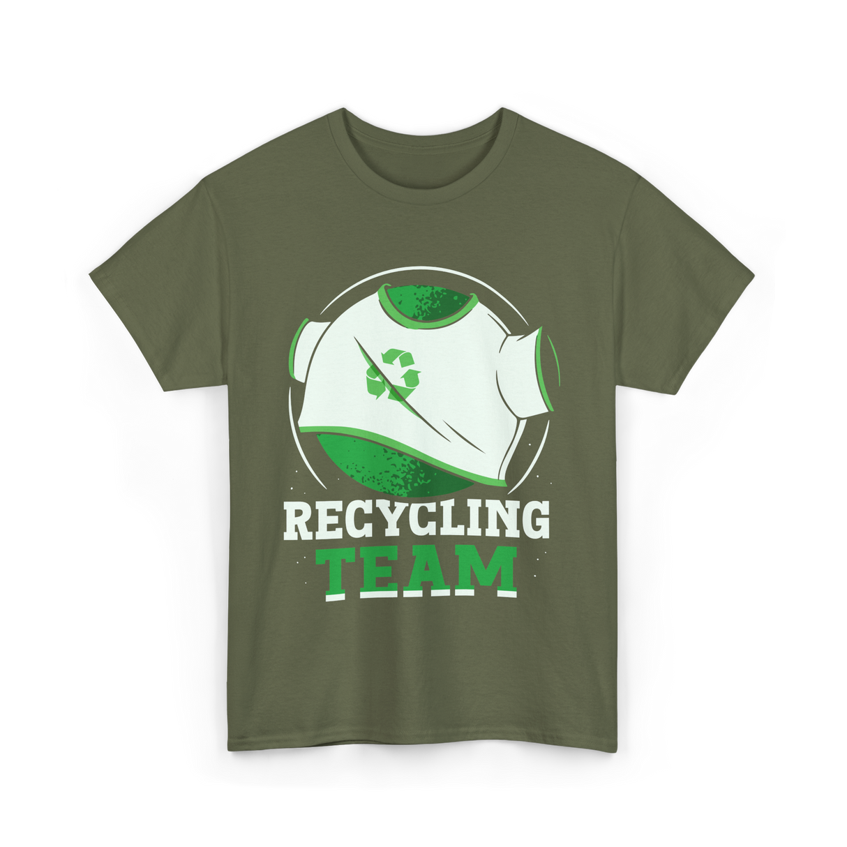 Recycling Team Earth Day Environment T-Shirt - Military Green