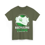 Recycling Team Earth Day Environment T-Shirt - Military Green