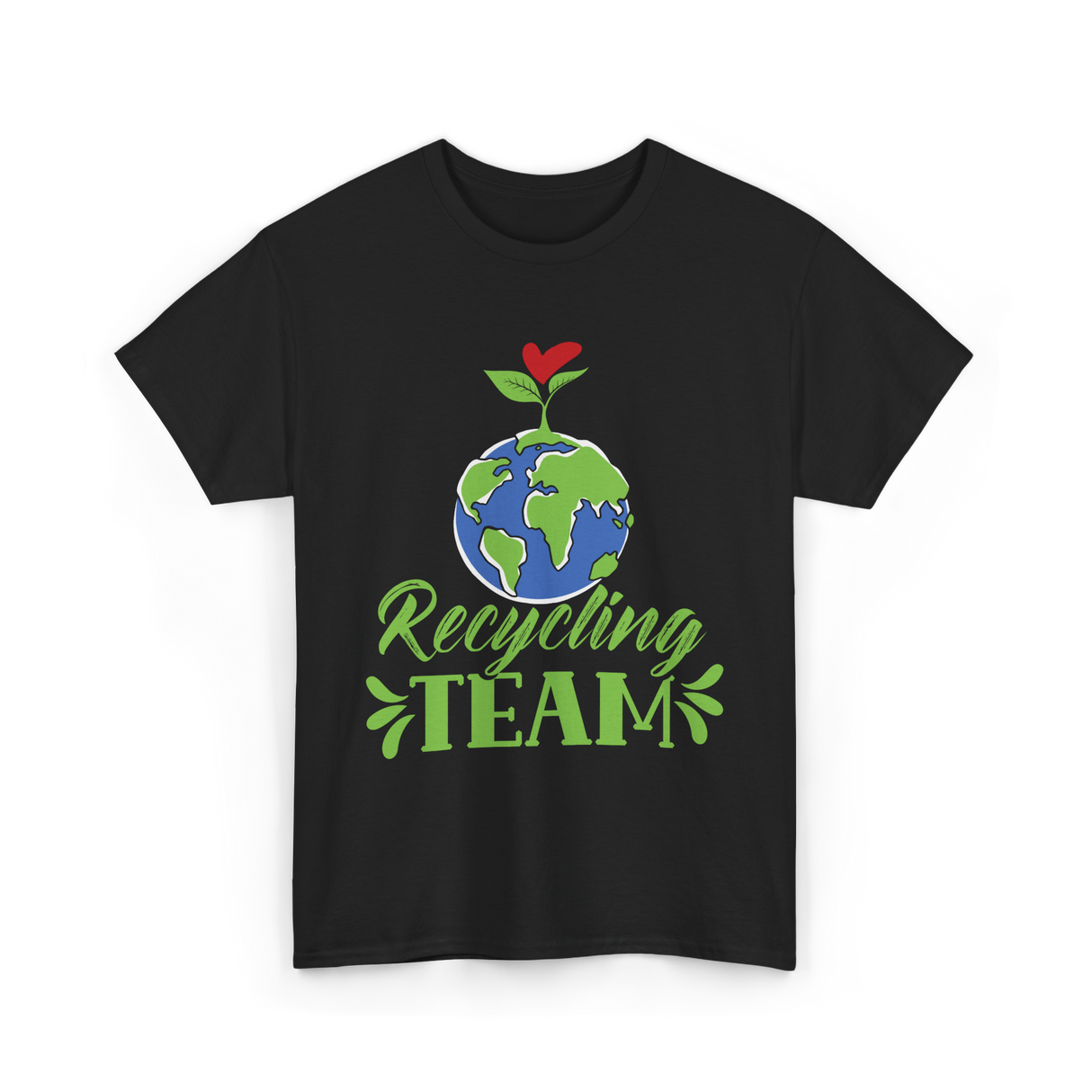 Recycling Team Earth Environment T-Shirt - Black