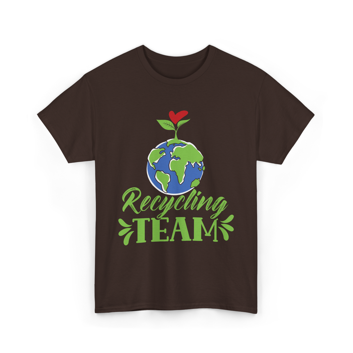 Recycling Team Earth Environment T-Shirt - Dark Chocolate