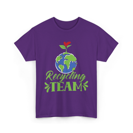 Recycling Team Earth Environment T-Shirt - Purple