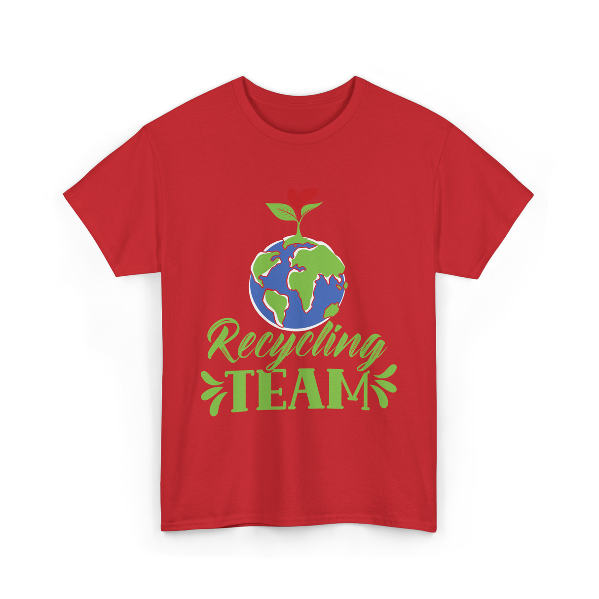 Recycling Team Earth Environment T-Shirt - Red