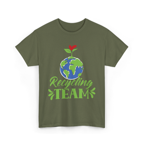 Recycling Team Earth Environment T-Shirt - Military Green