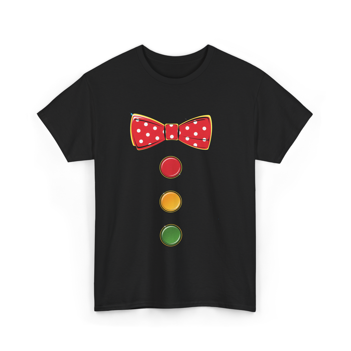 Red Bow Tie Clown Costume T-Shirt - Black