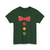 Red Bow Tie Clown Costume T-Shirt - Forest Green