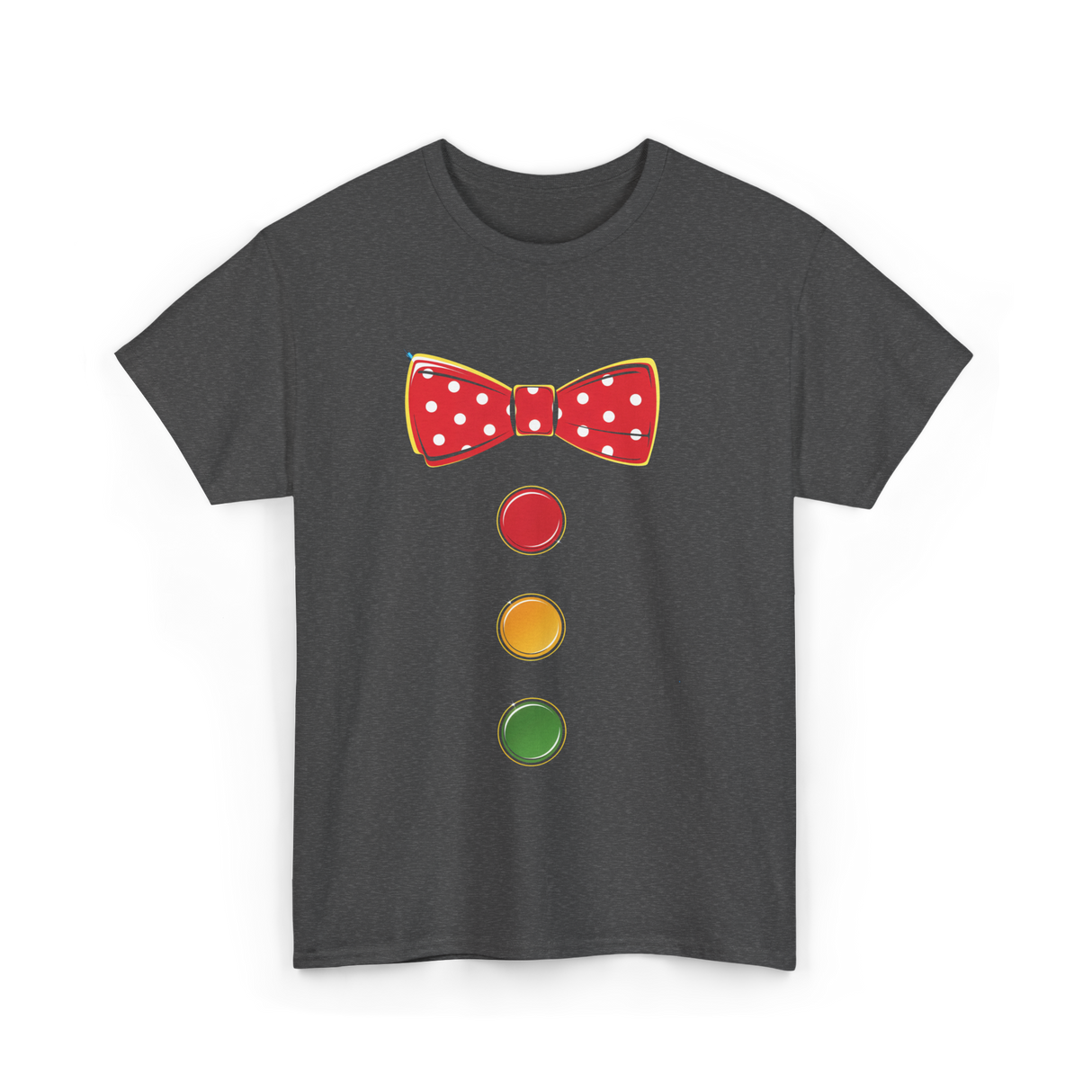 Red Bow Tie Clown Costume T-Shirt - Dark Heather