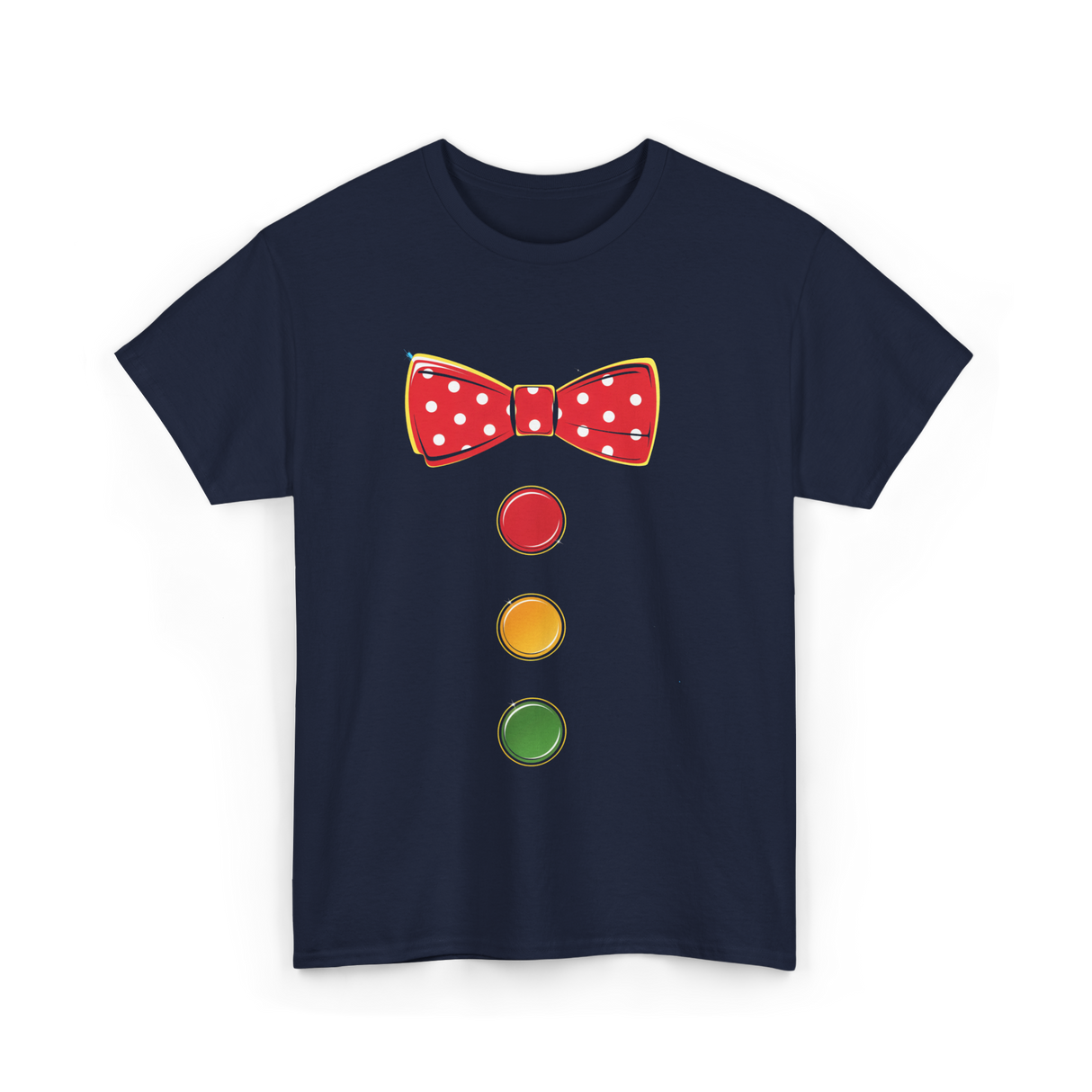 Red Bow Tie Clown Costume T-Shirt - Navy