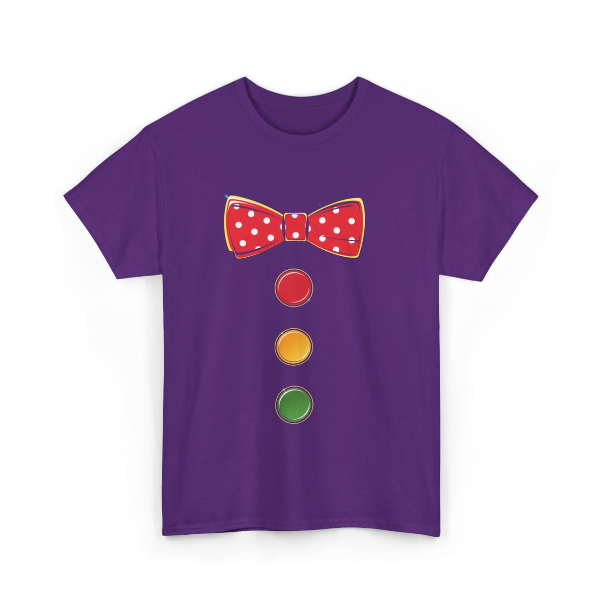 Red Bow Tie Clown Costume T-Shirt - Purple