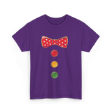 Red Bow Tie Clown Costume T-Shirt - Purple