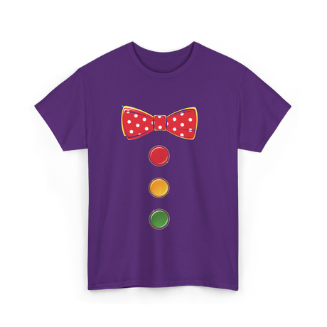 Red Bow Tie Clown Costume T-Shirt - Purple