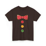 Red Bow Tie Clown Costume T-Shirt - Dark Chocolate