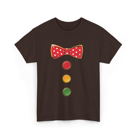 Red Bow Tie Clown Costume T-Shirt - Dark Chocolate