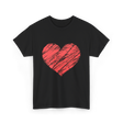 Red Heart Vintage Love T-Shirt - Black