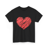 Red Heart Vintage Love T-Shirt - Black