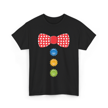 Red Polka Dot Bow Tie Costume T-Shirt - Black