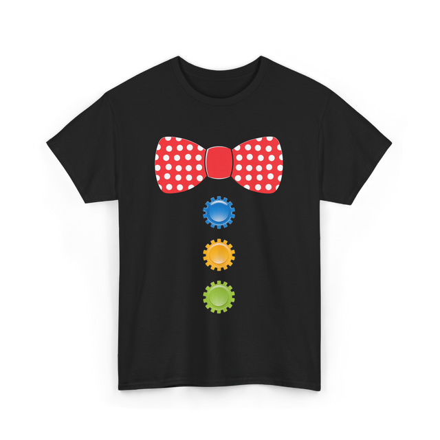 Red Polka Dot Bow Tie Costume T-Shirt - Black