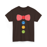 Red Polka Dot Bow Tie Costume T-Shirt - Dark Chocolate