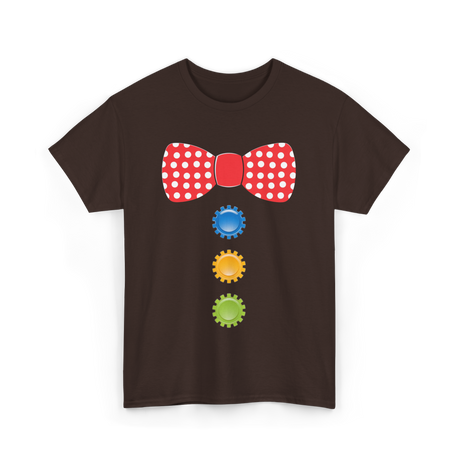 Red Polka Dot Bow Tie Costume T-Shirt - Dark Chocolate