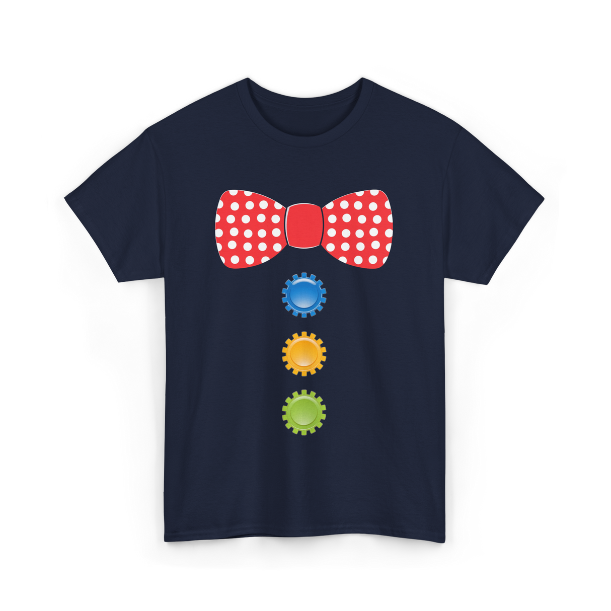 Red Polka Dot Bow Tie Costume T-Shirt - Navy