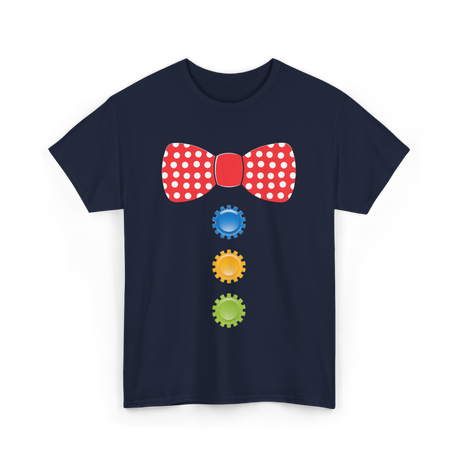 Red Polka Dot Bow Tie Costume T-Shirt - Navy