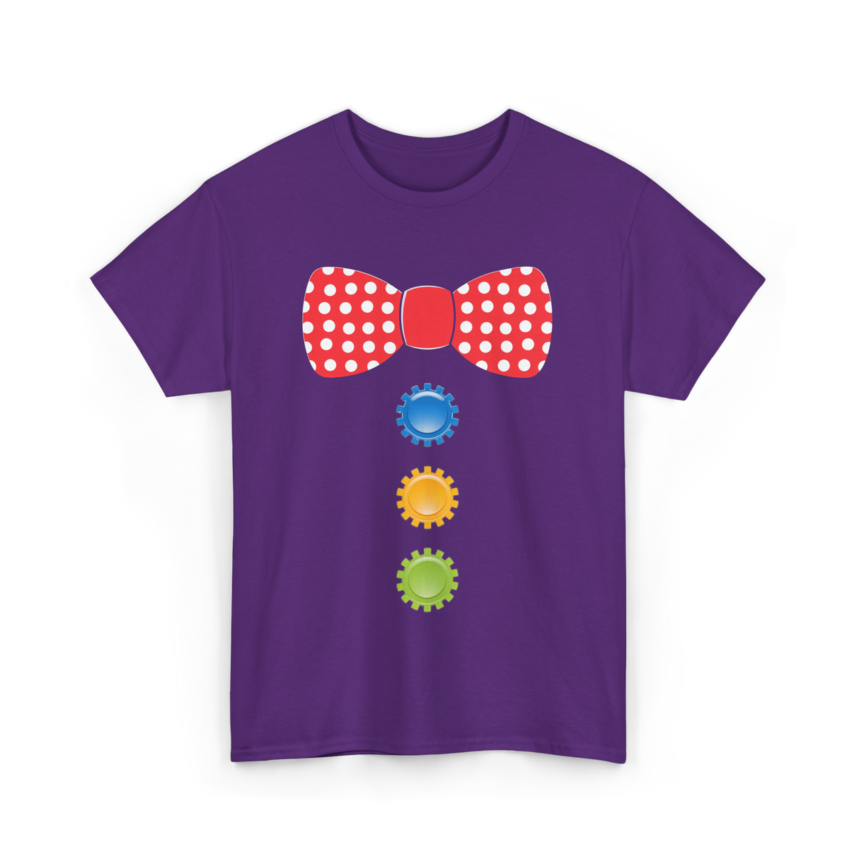 Red Polka Dot Bow Tie Costume T-Shirt - Purple