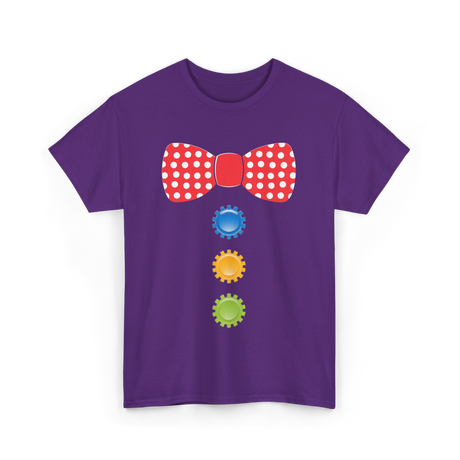 Red Polka Dot Bow Tie Costume T-Shirt - Purple