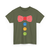 Red Polka Dot Bow Tie Costume T-Shirt - Military Green