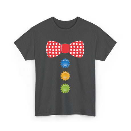 Red Polka Dot Bow Tie Costume T-Shirt - Dark Heather