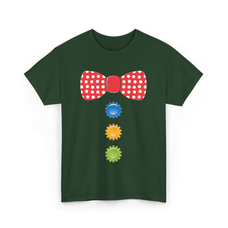 Red Polka Dot Bow Tie Costume T-Shirt - Forest Green