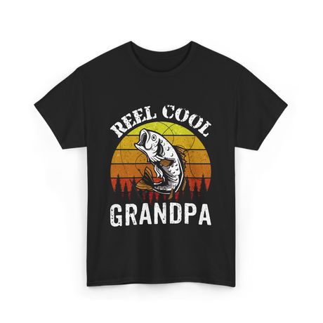 Reel Cool Grandpa Fishing Grandpa T-Shirt - Black