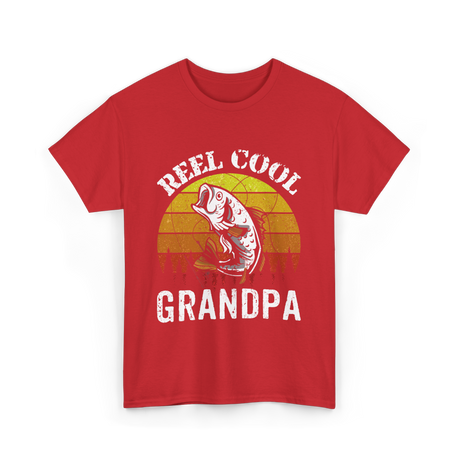 Reel Cool Grandpa Fishing Grandpa T-Shirt - Red