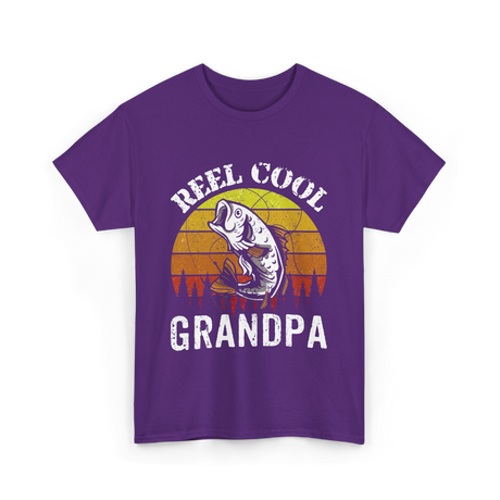 Reel Cool Grandpa Fishing Grandpa T-Shirt - Purple