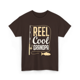 Reel Cool Grandpa Fishing Grandpa T-Shirt - Dark Chocolate