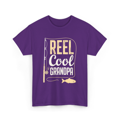 Reel Cool Grandpa Fishing Grandpa T-Shirt - Purple