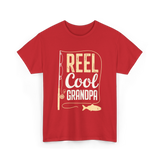 Reel Cool Grandpa Fishing Grandpa T-Shirt - Red